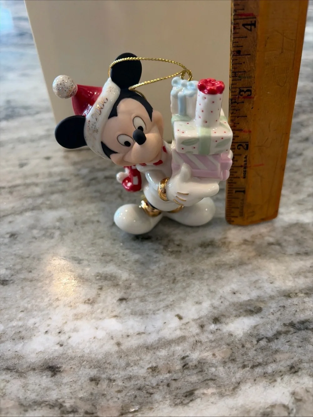 Lenox Mickey Mouse Holiday Ornament - White, Red & Black 2006